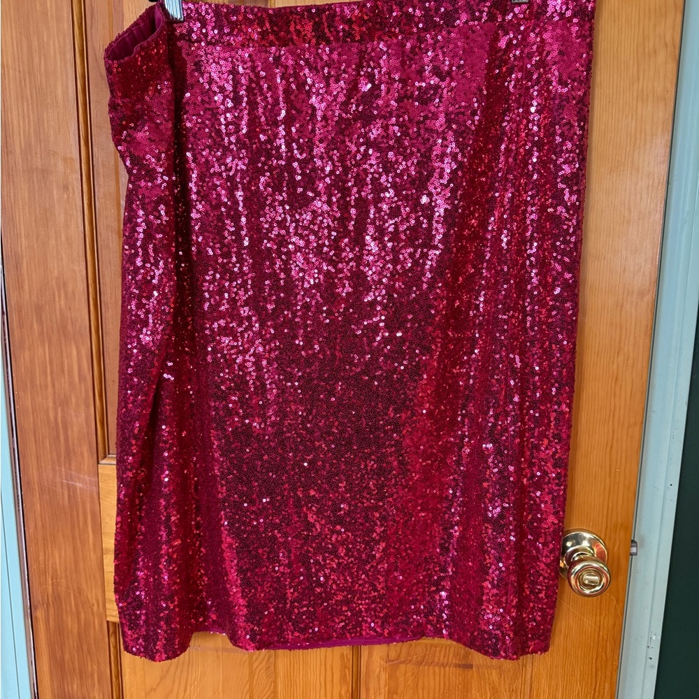 Elegant Red Sequin Skirt lane Bryant